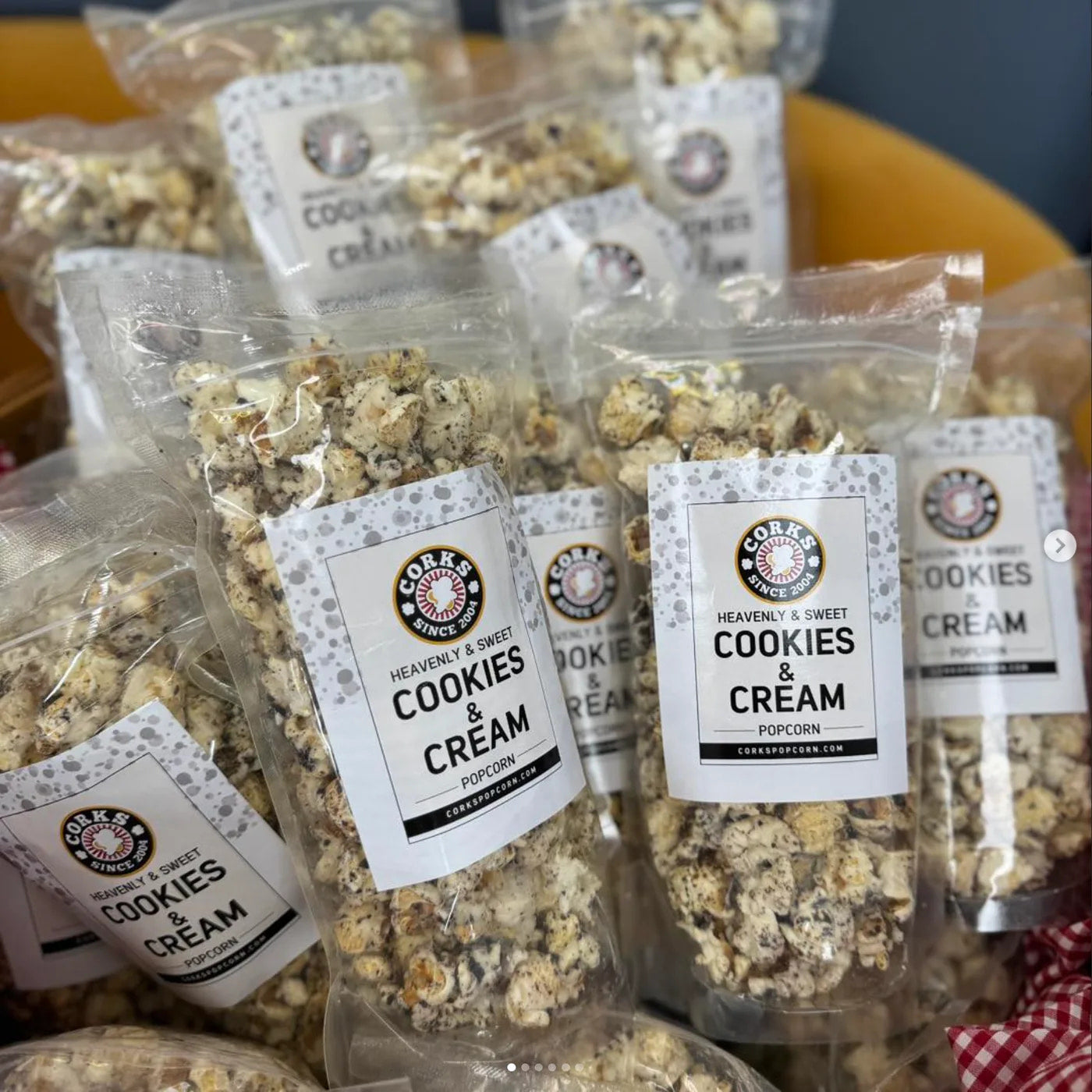 Bags of Corks Popcorn Cookies & Cream flavor